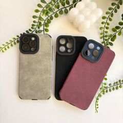 Süet Lens Korumalı Kılıf - Iphone 13 Pro Max