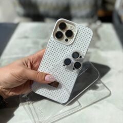 EpaLune Taş Detaylı Zarif Iphone Kılıf Taşlı Lens Koruyucu Hediyeli - Beyaz