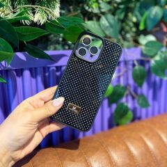 EpaLune Taş Detaylı Zarif Iphone Kılıf Taşlı Lens Koruyucu Hediyeli - Siyah