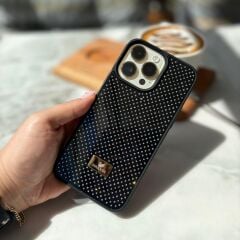 EpaLune Taş Detaylı Zarif Iphone Kılıf Taşlı Lens Koruyucu Hediyeli - Siyah