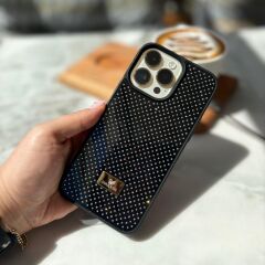 EpaLune Taş Detaylı Zarif Iphone Kılıf Taşlı Lens Koruyucu Hediyeli - Siyah