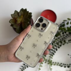 Gümüş Noktalı Fiyonk – Lüks iPhone Kılıfı