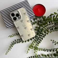 Gümüş Noktalı Fiyonk – Lüks iPhone Kılıfı