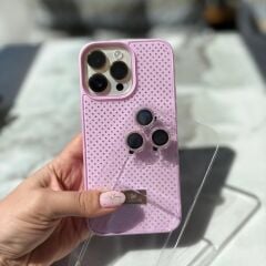 EpaLune Taş Detaylı Zarif Iphone Kılıf Taşlı Lens Koruyucu Hediyeli - Pembe