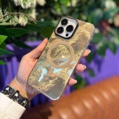 EpaLume MagSafe Uyumlu Işıltılı iPhone Kılıf -Gold