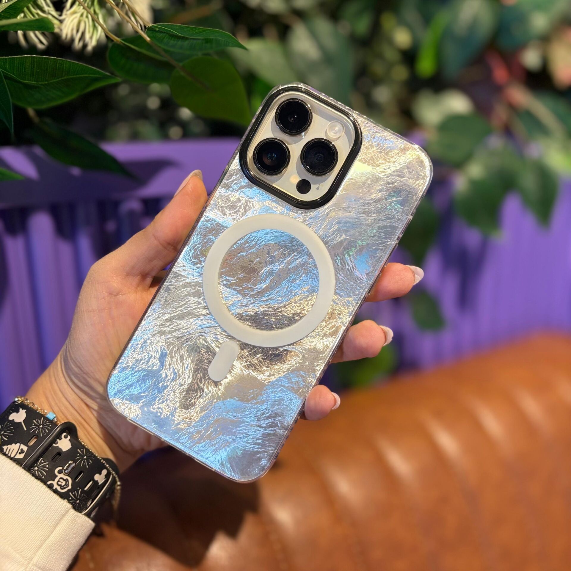 EpaLume MagSafe Uyumlu Işıltılı iPhone Kılıf -Gümüş