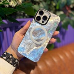 EpaLume MagSafe Uyumlu Işıltılı iPhone Kılıf -Gümüş