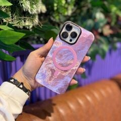EpaLume MagSafe Uyumlu Işıltılı iPhone Kılıf -Pembe