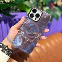 EpaLume MagSafe Uyumlu Işıltılı iPhone Kılıf -Kahve