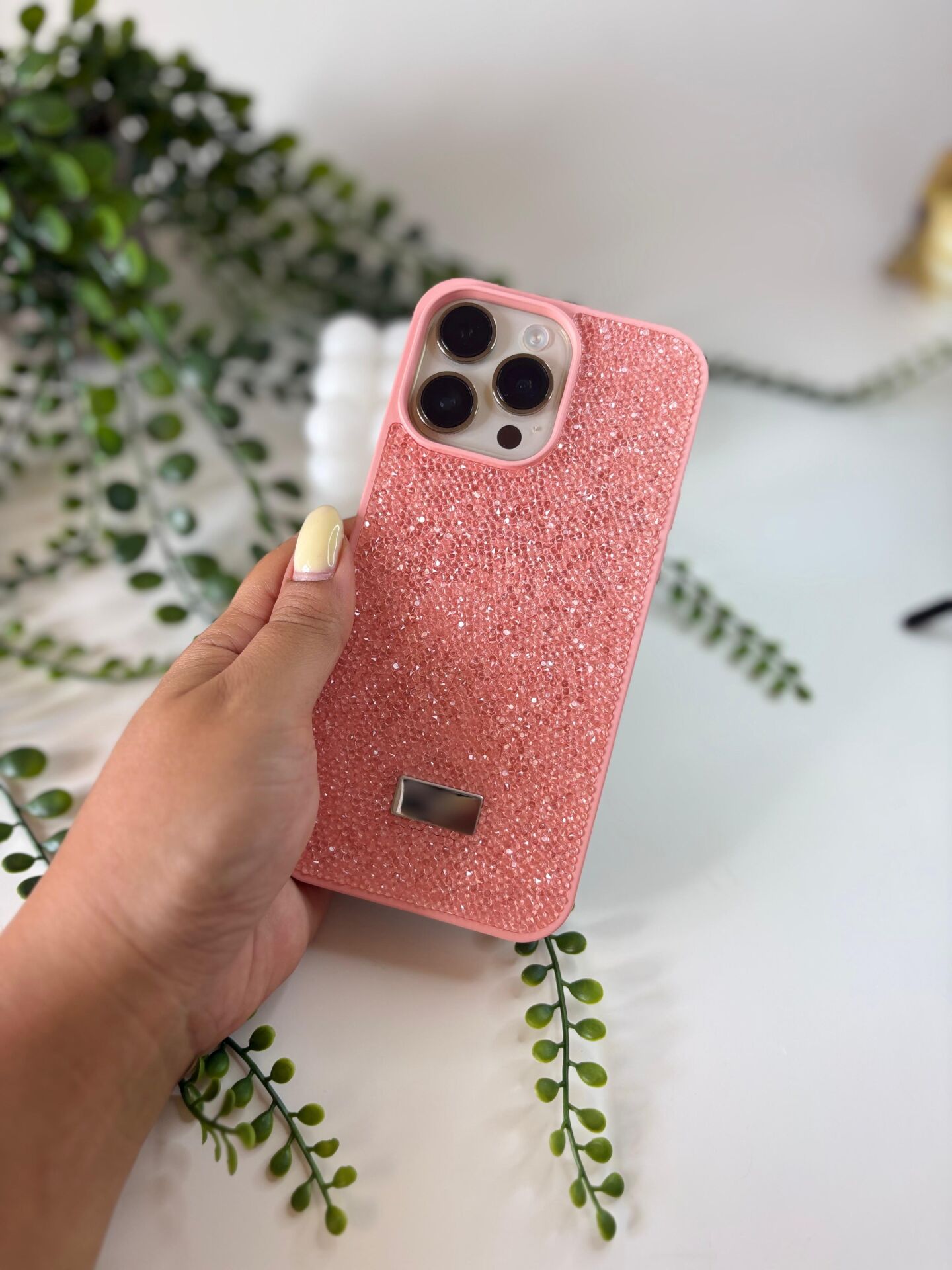 Epashield Sparkle Luxe - Kristal Taşlı Parlak Telefon Kılıfı PEMBE