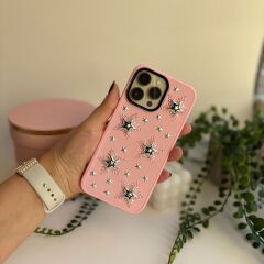 Süet Zemin Yıldız İşlemeli Iphone 16 Pro Max Kılıf