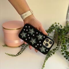 Süet Zemin Yıldız İşlemeli Iphone 16 Pro Max Kılıf