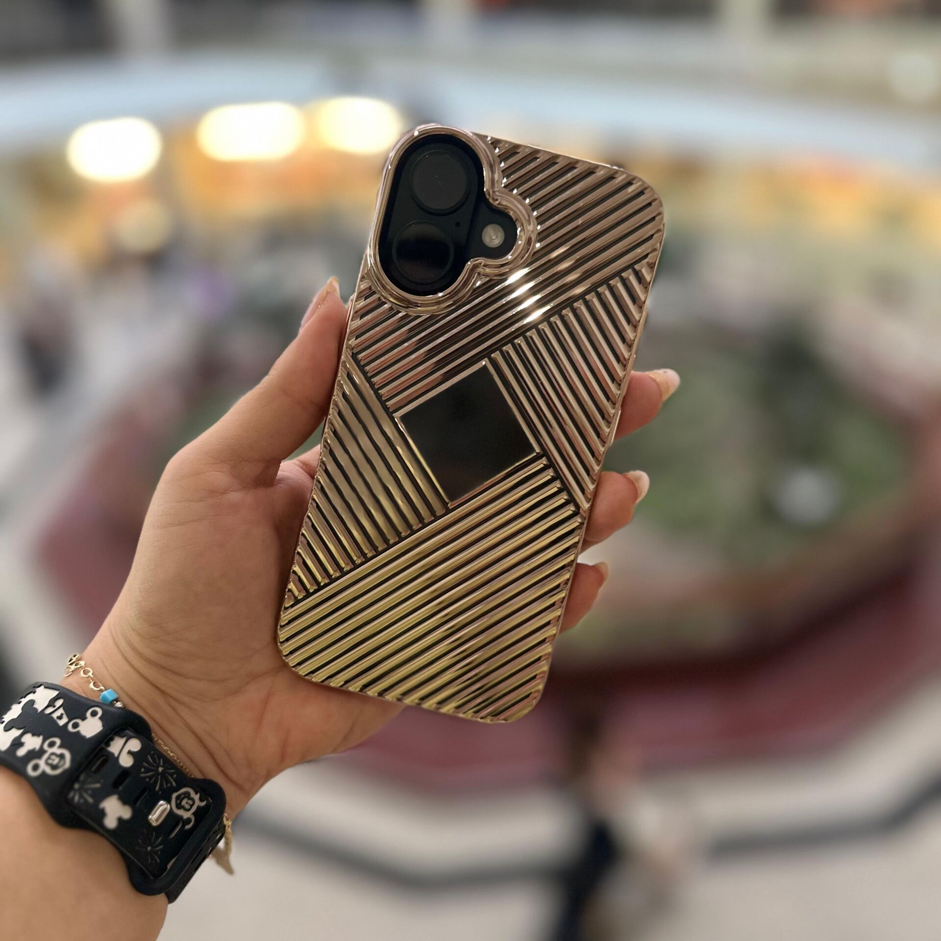 Epaluxe Geometrik Shine Gold Iphone kılıf