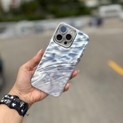 Epavibe Dalga Desenli Şeffaf Kılıf – Işıltılı Koruma Iphone 15 Pro Max