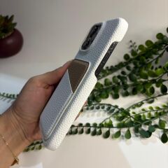 EpaPort Cüzdanlı Deri Telefon Kılıfı – Kart Bölmeli, Şık ve Koruyucu Tasarım Iphone 13/14 Beyaz