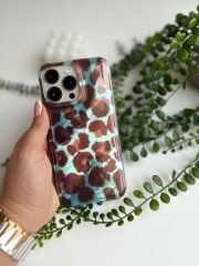Epawild Mavi Kahverengi Leopar Desenli  Iphone 11 uyumlu Kılıf