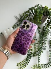 Epawild Lila  Leopar Desenli  Iphone 14 Pro Max uyumlu Kılıf