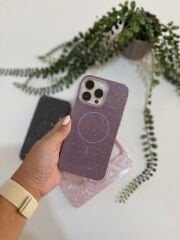 Epaparıltı MagSafe Uyumlu Parlak Telefon Kılıfı - Mor