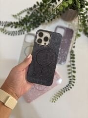 Epaparıltı MagSafe Uyumlu Parlak Telefon Kılıfı - Siyah