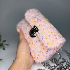 Pofuduk Renkli Noktalı Mini Çanta 190*110 mm  - PEMBE