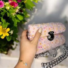 Pofuduk Renkli Noktalı Mini Çanta 190*110 mm  - PEMBE