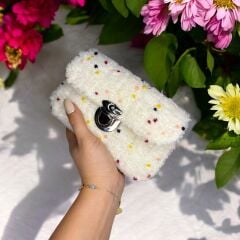 Pofuduk Renkli Noktalı Mini Çanta 190*110 mm  - BEYAZ