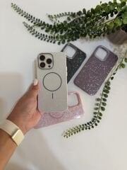Epaparıltı MagSafe Uyumlu Parlak Telefon Kılıfı - Beyaz