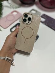 Epaparıltı MagSafe Uyumlu Parlak Telefon Kılıfı - Çöl Rengi