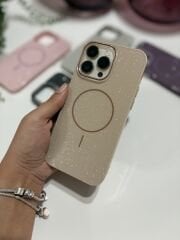 Epaparıltı MagSafe Uyumlu Parlak Telefon Kılıfı - Çöl Rengi