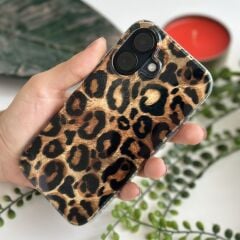 Leopar Desenli Lüks iPhone 15 Plus Kılıf