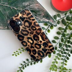 Leopar Desenli Lüks iPhone 15 Plus Kılıf