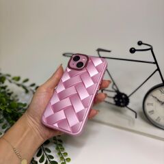 EpaDura Örgü Desen Iphone 15 Pro Max Kılıf Pembe