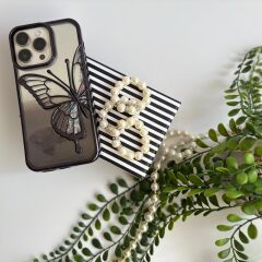 Simli Kelebek Lüks iPhone 15 Plus Kılıf