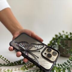 Simli Kelebek Lüks iPhone 15 Plus Kılıf