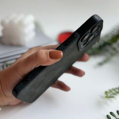 Siyah Süet Lens Korumalı Kılıf - Iphone 14/13 Uyumlu