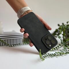 Siyah Süet Lens Korumalı Kılıf - Iphone 14/13 Uyumlu