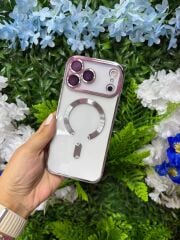 Epaguard Metal Frame Şeffaf MagSafe Kılıf – Gümüş