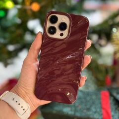 ŞIK ve PARLAK BORDO ÖZEL TASARIM KILIF IPHONE 15 PRO MAX