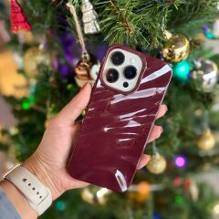 ŞIK ve PARLAK BORDO ÖZEL TASARIM KILIF IPHONE 15 PRO MAX
