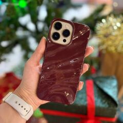 ŞIK ve PARLAK BORDO ÖZEL TASARIM KILIF IPHONE 15 PRO MAX