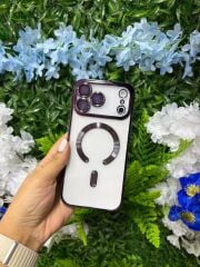 Epaguard Metal Frame Şeffaf MagSafe Kılıf – Siyah