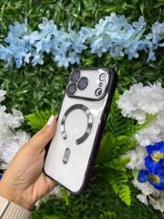 Epaguard Metal Frame Şeffaf MagSafe Kılıf – Siyah