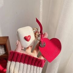 AIRPODS KILIF - KIRMIZI KALP DETAYLI