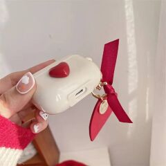 AIRPODS KILIF - KIRMIZI KALP DETAYLI