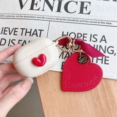 AIRPODS KILIF - KIRMIZI KALP DETAYLI