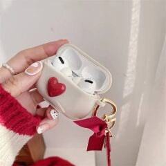AIRPODS KILIF - KIRMIZI KALP DETAYLI