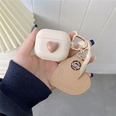 AIRPODS KILIF - KREM KALP DETAYLI