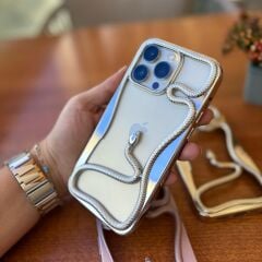 EpaSerpent Yılan Figürlü Çerçeve Telefon Kılıfı Iphone 15 Pro Max