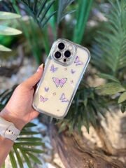 Epashield DreamWings Serisi iPhone Kılıf – Mor Kelebek Desenli Şeffaf Tasarım
