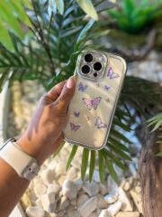 Epashield DreamWings Serisi iPhone Kılıf – Mor Kelebek Desenli Şeffaf Tasarım